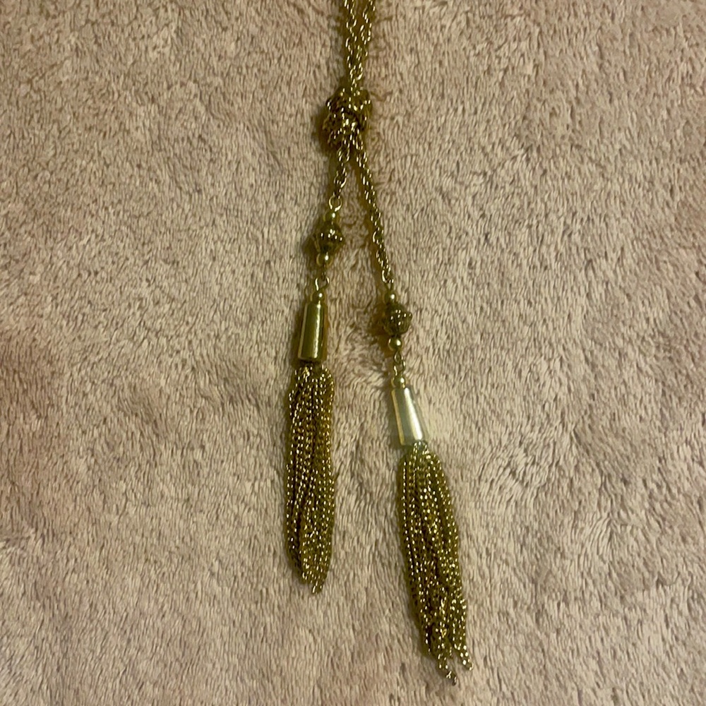 Boutique Gold Tassel Necklace • Adjustable chain from 26-29 inches